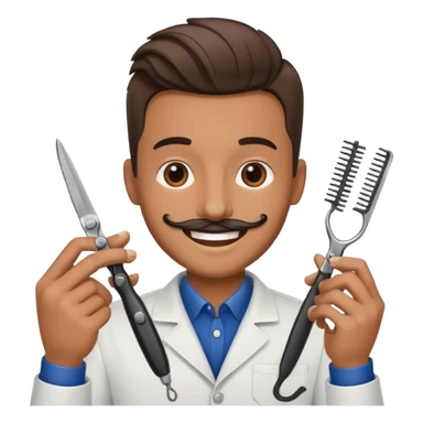 BARBER WITH CLIPPER AND SHEARS sticker