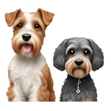 Ginger cockapoo planning with a miniature Schnauzer￼ sticker