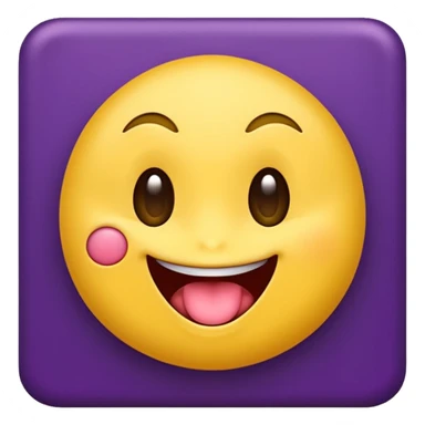 "A mischievous yellow emoji face with a sly, tilted smile, slanted eyebrows, and its tongue playfully sticking out to the side. The background is a deep purple. The expression looks naughty, teasing, and a little cheeky." sticker