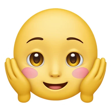 blushing face with nails and feets behind taka original emoji nie morda człowieka tylko ta buźka żółta ☺️ sticker