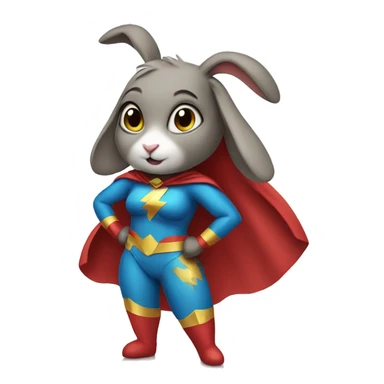 Rabbit dressed as super hero female sticker