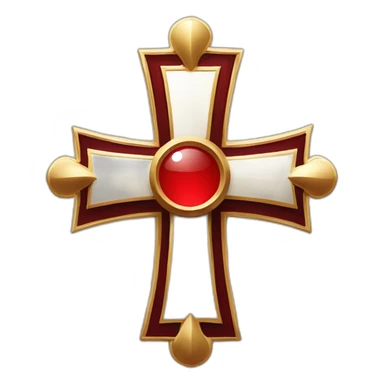Cross of the Order of the Holy Sepulchre un red with little cross in sticker