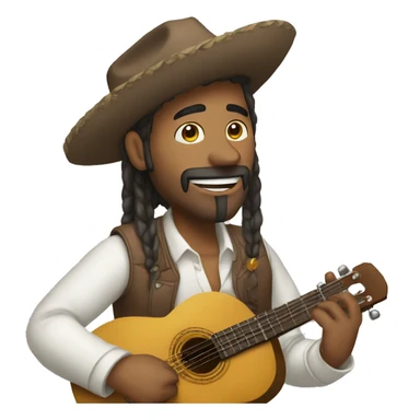 Hombre dreds Tocando cavaquinho sticker