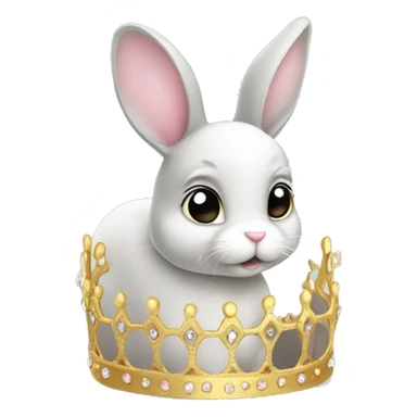 Cute Bunny with tiara  sticker