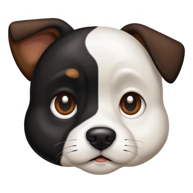 Black and white dog with brown over one eye with a precocious look sticker