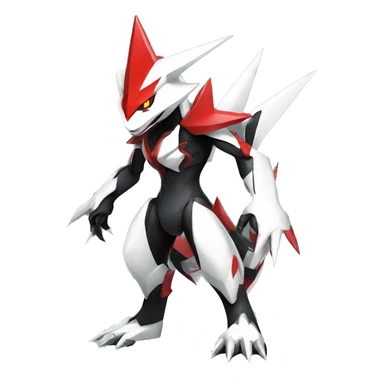  Cool Edgy Futuristic Black White Red Zangoose-Digimon-Mecha full body sticker