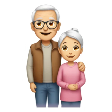 grandparents and grandchild sticker