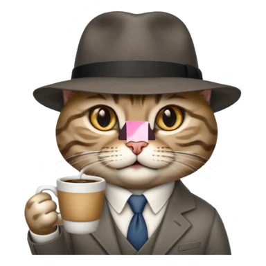 cat corleone mafia coffe sticker