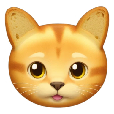 cat made of bread sticker