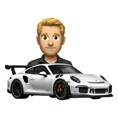 A man driving a Porsche GT3 RS sticker