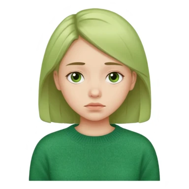 girl has sore throat in green sweater sticker