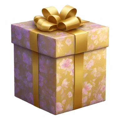 GIFTBOX Golden, with floral pattern on it. sticker
