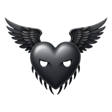 Black heart with wings and horns sticker