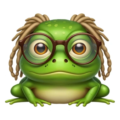 Frog with glasses and dreads sticker