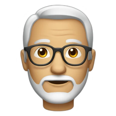 Man with slightly greying beard round glasses sticker