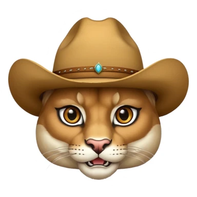 puma with cowboy hat sticker