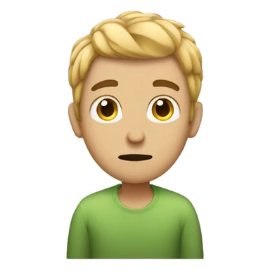 guy with hair thinking with his hand on his chin  sticker