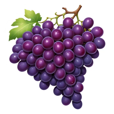 elegant bunch of deep purple grapes, dewy and glowing, with sparkles, luxury wine look sticker