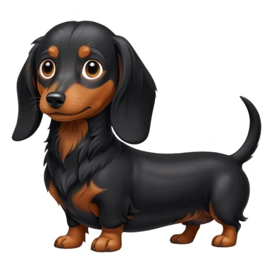 Black daschund long haired  sticker