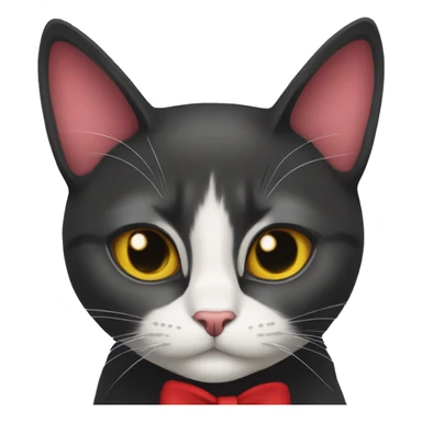 gigi the black cat with a red bow tie sticker
