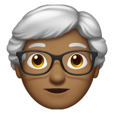 granny with brown straight hair and glasses and braces sticker