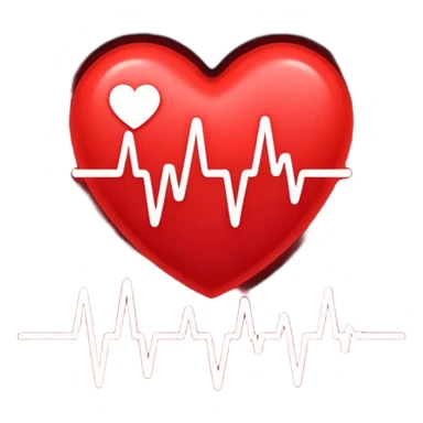 heart rate signal with cute heart shape attached sticker