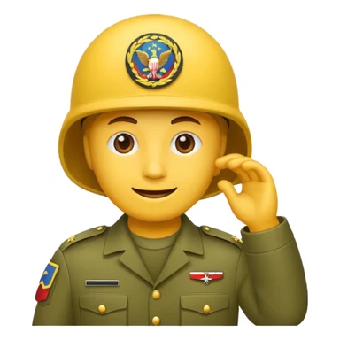 Eine salutierenden Emoji (Hautfarbe: gelb ) in Armee Klamotten männlich salutierend salutierend  sticker