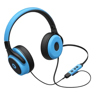 Black and blue and white wireless headphones as seen from the side  sticker