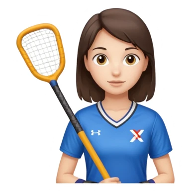brunette girl playing field hockey sticker