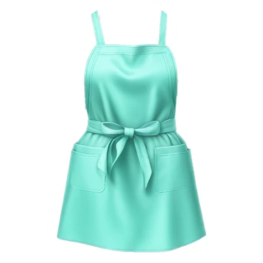 Realistic isolated flat tiffany blue apron tied in the front.  sticker