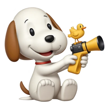 Snoopy and Woodstock taking shots  sticker