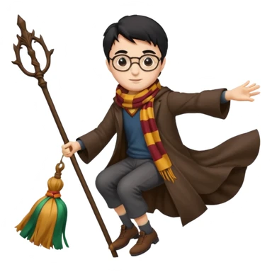 Harry potter riding on a broomstick sticker