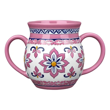 Pink and white Talavera mug  sticker