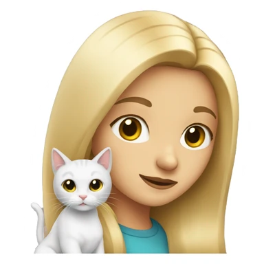 Blonde girl with a cat sticker