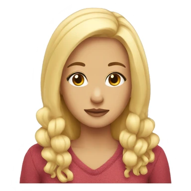 Blonde girl cute and cozy sticker