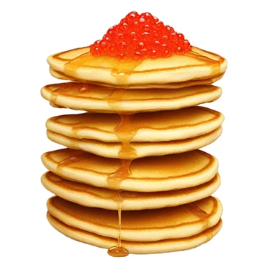 Pancakes with red caviar sticker