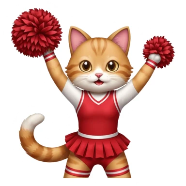 cheerleading cat with pom pom sticker