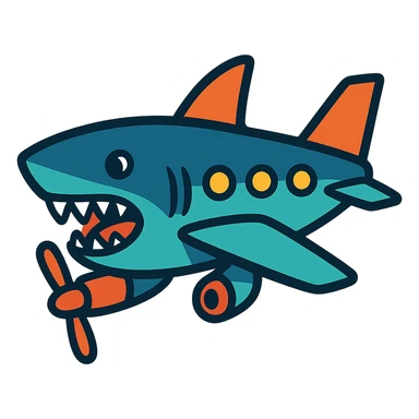 shark-airplane hybrid sticker
