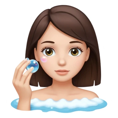 Brunette girl washing her lashes sticker