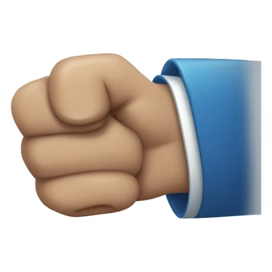 A man with brown hair blue eyes giving a fist bump to te screen sticker