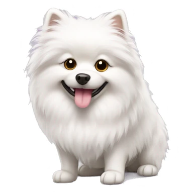 white fluffy dog spitz  sticker