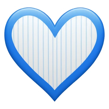 Blue and white heart sticker
