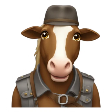 Chat qui fait un câlin  avec un cheval  sticker