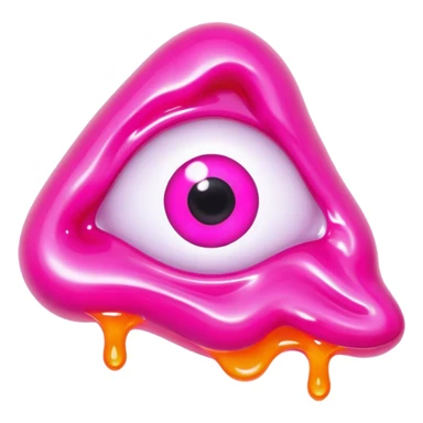 gummy pink neon melted eye sticker