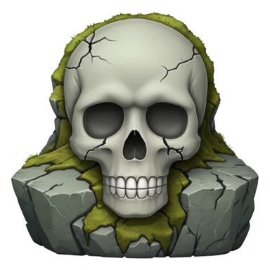 rip stone with skull, front view sticker