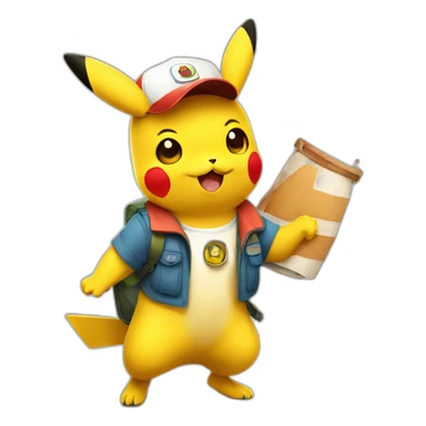 pikachu as a happy summer camp volunteer except its Germany in 1944 sticker
