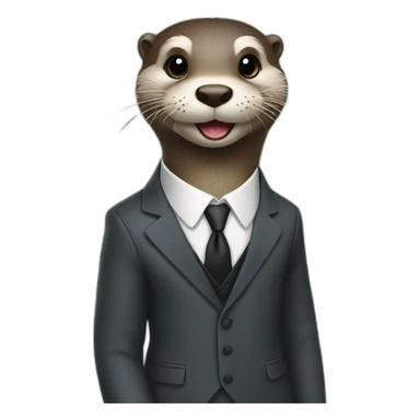 otter in suit and tie sticker