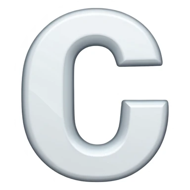 A white letter C with black background sticker