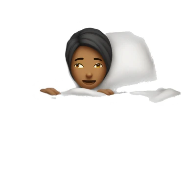 woman covering herself from the cold under sheets in bed sticker