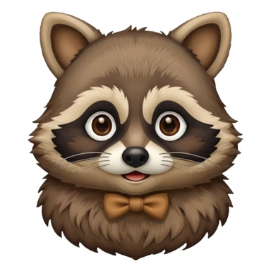 racoon holding a mustache sticker